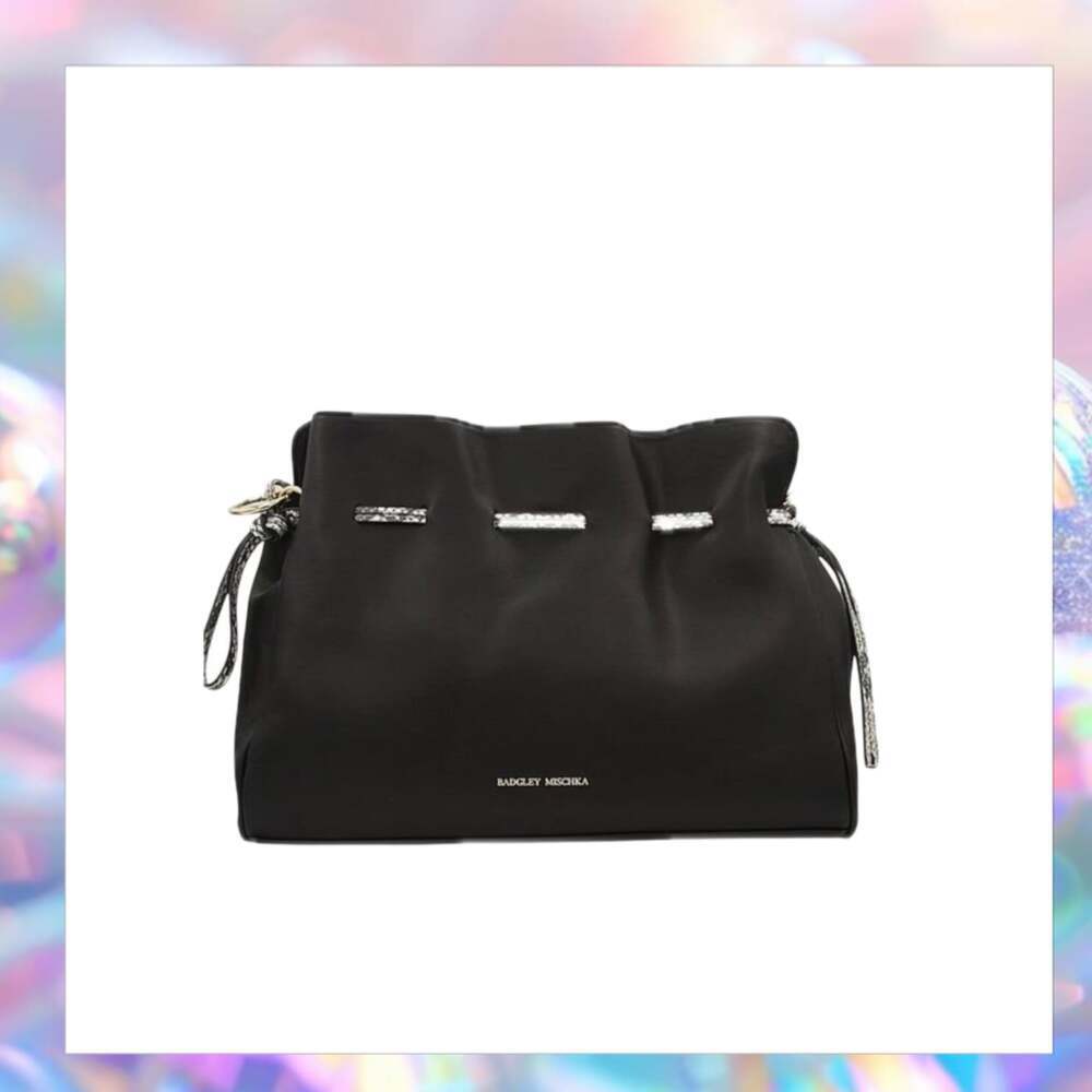Badgley Mischka Black Snake Vegan Leather Handbag NWT